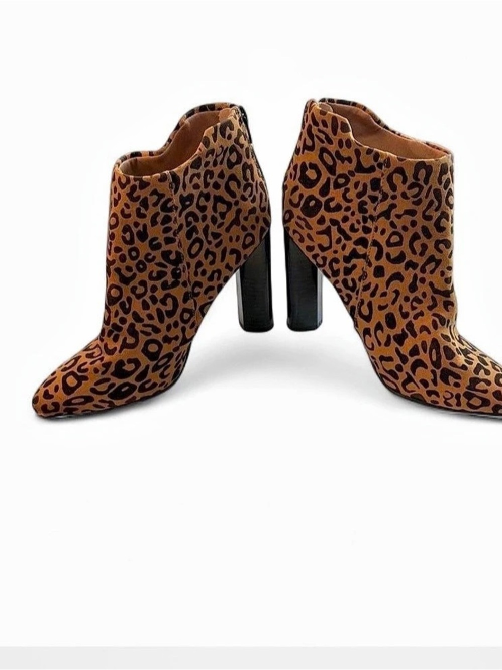 Leopard Print Heeled Ankle Boots by quip 6.5